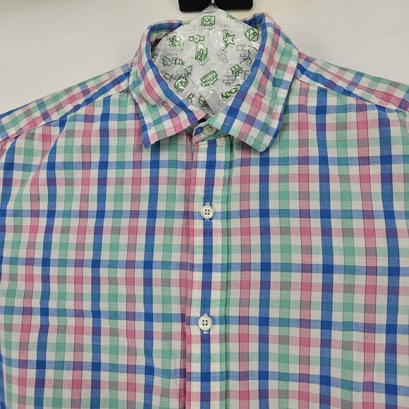 Vineyard Vines Shirt Mens Medium Classic Fit Cooper Button Down Linen Blend M - Picture 2 of 10
